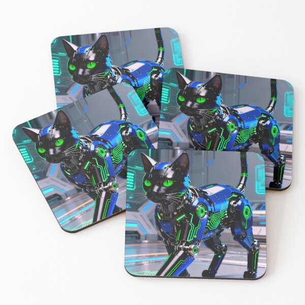 Item preview, Mechanical Cyberpunk Robot Cat designed and sold by Peter Kraaibeek Art Gallery.