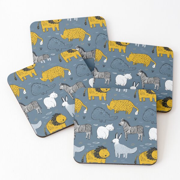 Item preview, Minimalist Hand-Sketched Safari Animals in Blue designed and sold by Piotrek0001.