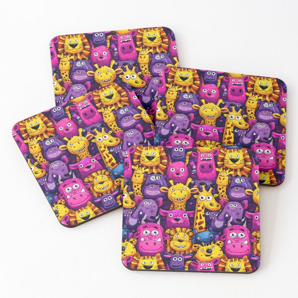Item preview, Psychedelic Neon Jungle Animals Party Crowd Scene designed and sold by Piotrek0001.