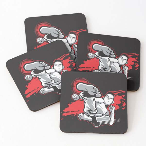 Item preview, Martial Arts Flying Kick Poster | Dynamic Karate & Taekwondo Wall Art designed and sold by Vector-Artist.