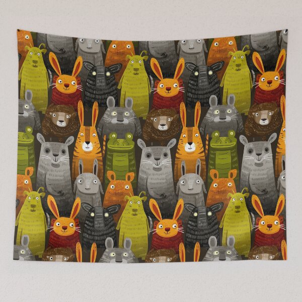 Item preview, Folksy Forest Friends Rabbit and Sheep Gathering designed and sold by Piotrek0001.
