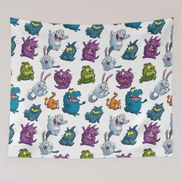 Item preview, Crazy Hairy Monsters and a Wild Rabbit designed and sold by Piotrek0001.