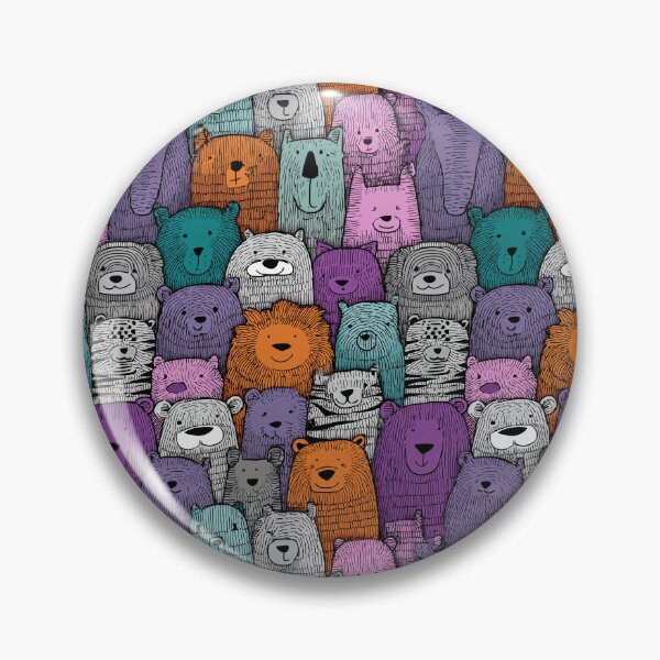 Item preview, Colorful Textured Folk Art Bear and Friends designed and sold by Piotrek0001.