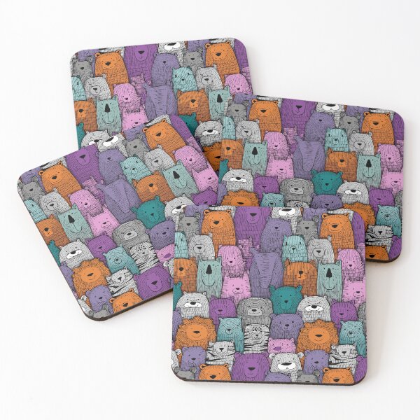 Item preview, Colorful Textured Folk Art Bear and Friends designed and sold by Piotrek0001.