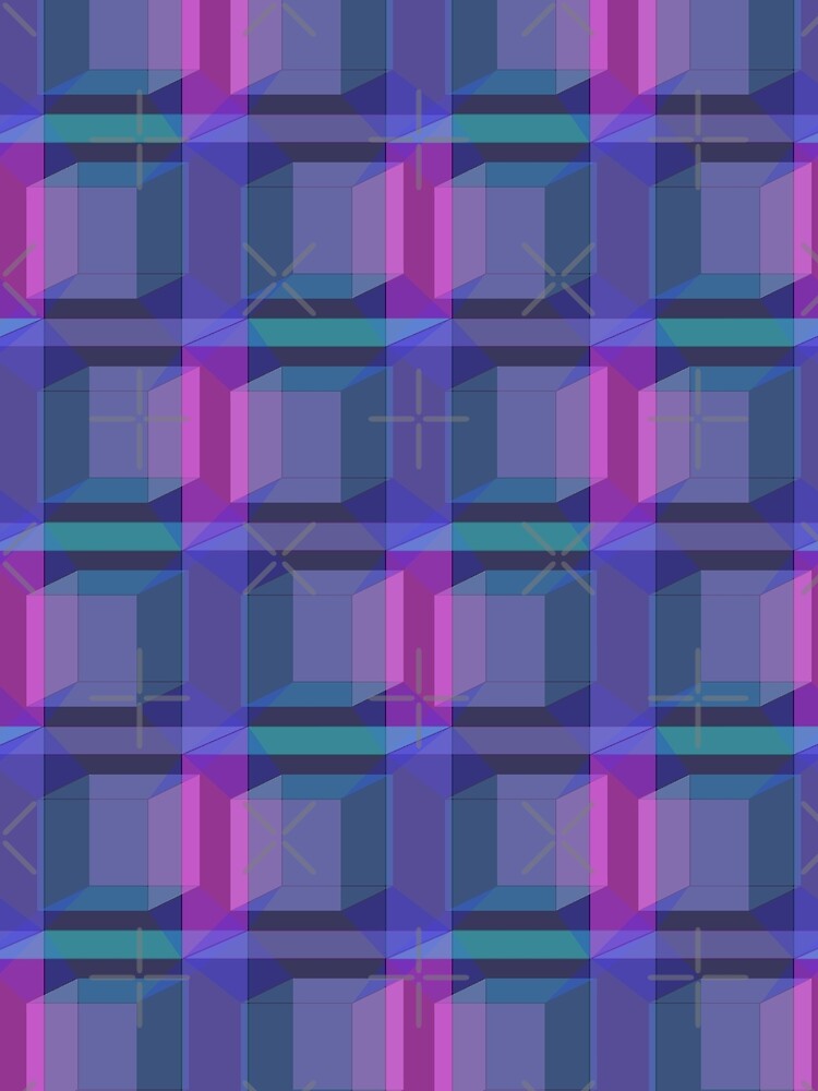 Thumbnail 3 of 3, Scarf, Hypercube Pattern designed and sold by PropRocket.