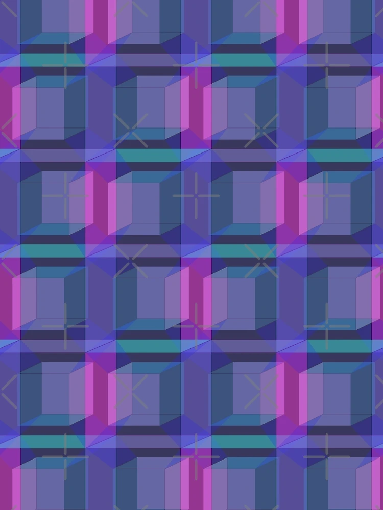 Thumbnail 3 of 3, Scarf, Hypercube Pattern designed and sold by PropRocket.