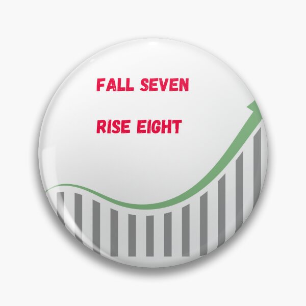 Aperçu de l'œuvre Fall Seven, Raise Eight – Citation minimaliste et motivante créée et vendue par NCODesigns.