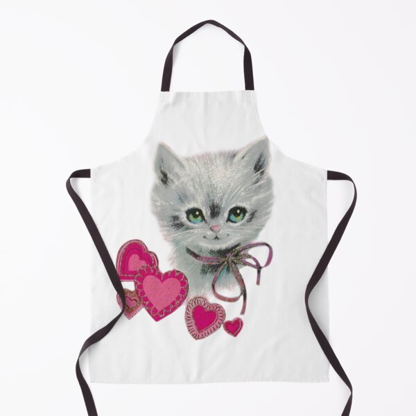 Item preview, Vintage cat with pink hearts designed and sold by Pixiedrop.