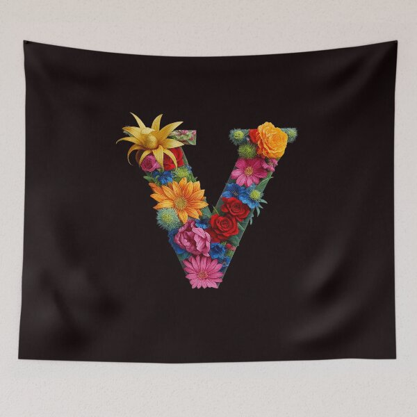 Item preview, Floral Letter V – Vibrant Botanical Typography Desig designed and sold by Mirkoniart.