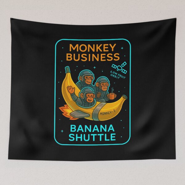 Item preview, MONKEY BUSINESS – Banana Shuttle T-Shirt designed and sold by NAJURE.