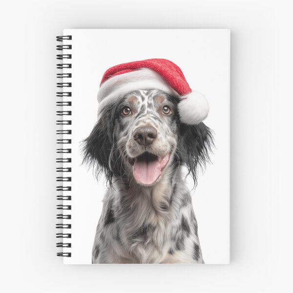 Artikelvorschau, English Setter mit Weihnachtsmütze – Festliches English Setter Weihnachtsdesign entworfen und verkauft von LazyOwlStore.