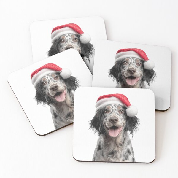 Item preview, English Setter with Christmas Hat – Festive English Setter Xmas Design designed and sold by LazyOwlStore.
