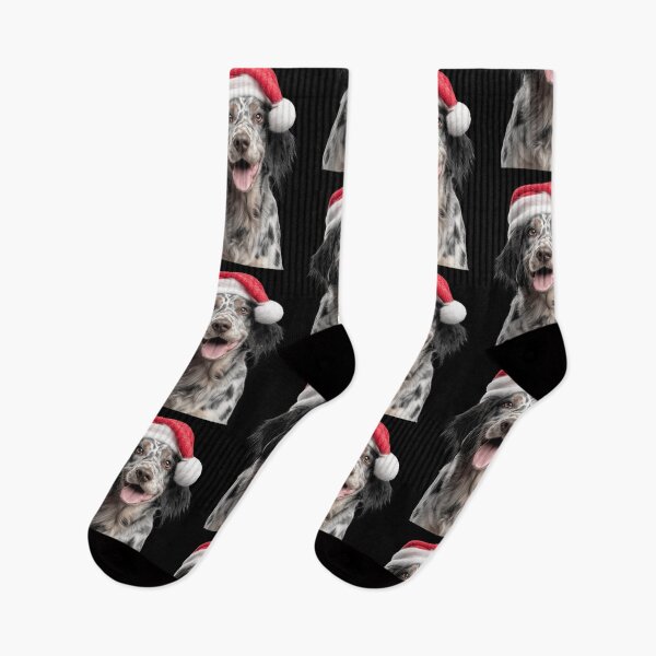 Item preview, English Setter with Christmas Hat – Festive English Setter Xmas Design designed and sold by LazyOwlStore.