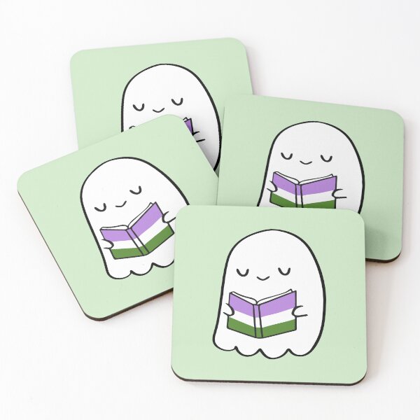 Item preview, Genderqueer Reading Ghost | Cute Pride Bookworm designed and sold by Cannaxes Studio.