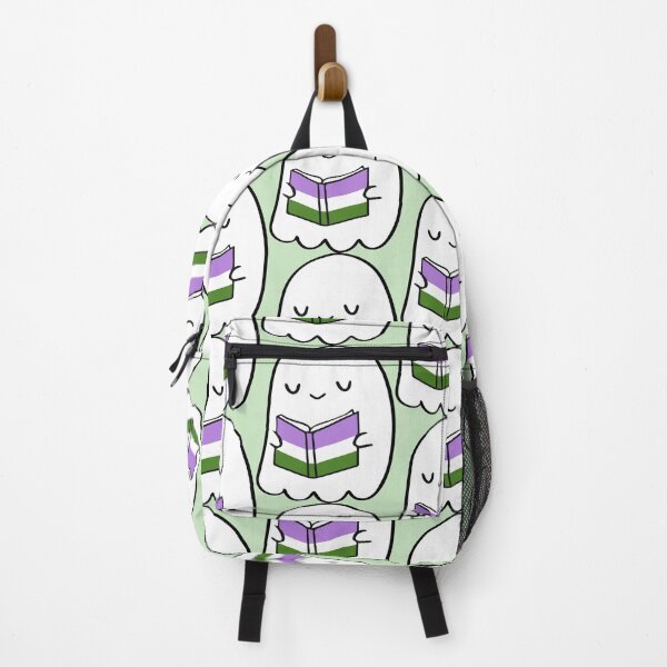 Item preview, Genderqueer Reading Ghost | Cute Pride Bookworm designed and sold by Cannaxes Studio.
