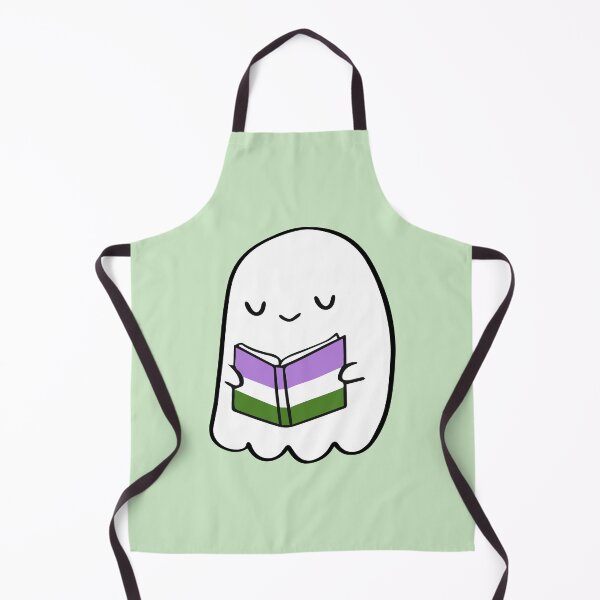 Item preview, Genderqueer Reading Ghost | Cute Pride Bookworm designed and sold by Cannaxes Studio.