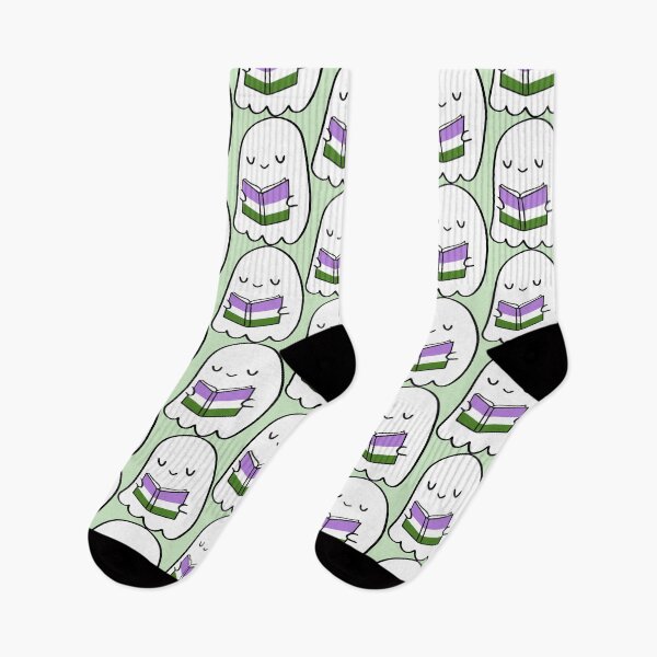 Item preview, Genderqueer Reading Ghost | Cute Pride Bookworm designed and sold by Cannaxes Studio.