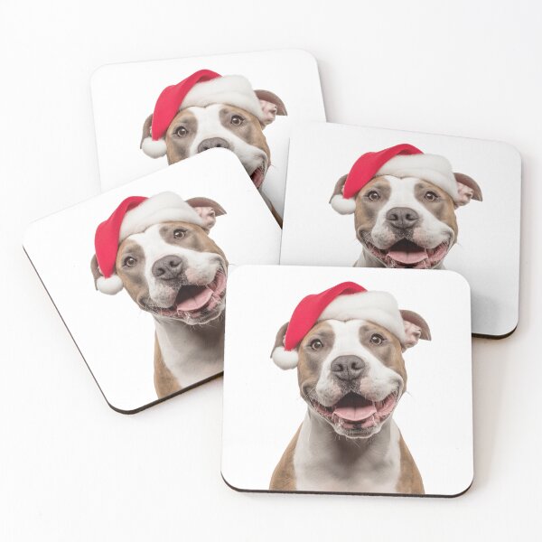 Item preview, American Staffordshire Terrier with Christmas Hat – Festive AmStaff dog Xmas Design designed and sold by LazyOwlStore.