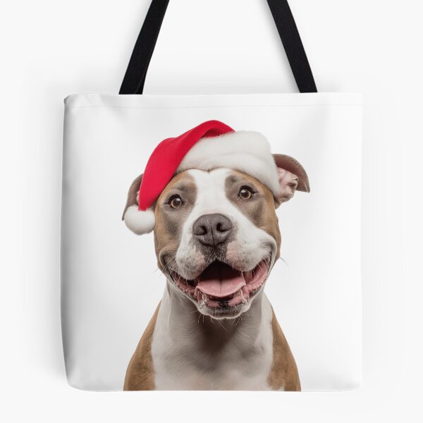 Item preview, American Staffordshire Terrier with Christmas Hat – Festive AmStaff dog Xmas Design designed and sold by LazyOwlStore.