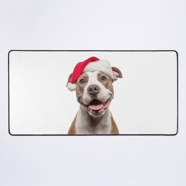 Item preview, American Staffordshire Terrier with Christmas Hat – Festive AmStaff dog Xmas Design designed and sold by LazyOwlStore.