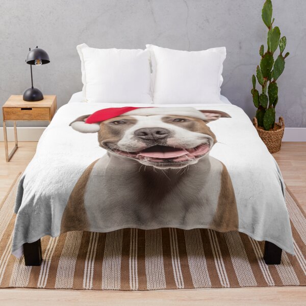 Item preview, American Staffordshire Terrier with Christmas Hat – Festive AmStaff dog Xmas Design designed and sold by LazyOwlStore.