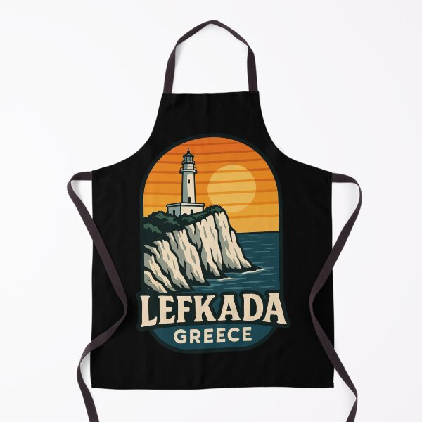 Item preview, Lefkada Greece Lighthouse Cape Ducato Retro designed and sold by TomFrontierArt.