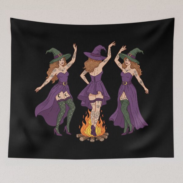 Item preview, Dancing Witches Campfire Spooky Halloween Coven Magic designed and sold by TeeARTHY.
