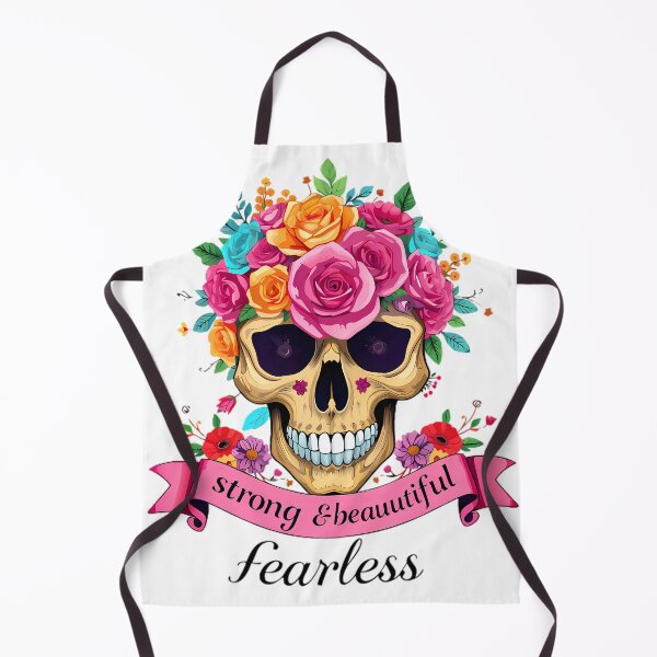 Artikelvorschau, Starkes, schönes, furchtloses Blumenschädel-Design entworfen und verkauft von DrawDrip.