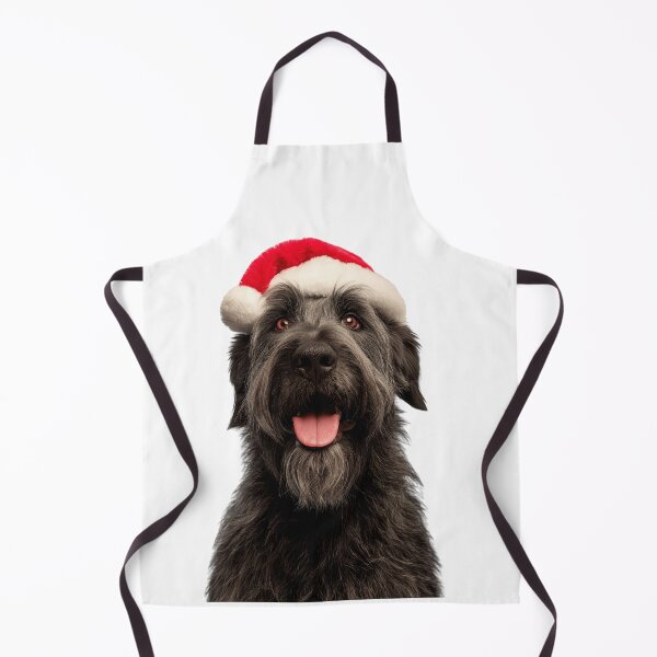 Item preview, Bouvier des Flandres dog with Christmas Hat – Festive Flanders Cattle dog Xmas Design designed and sold by LazyOwlStore.