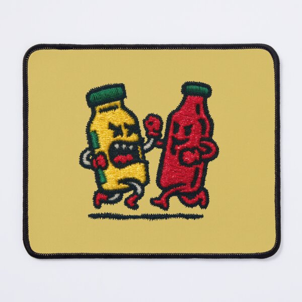 Item preview, Mustard bottle fighting Ketchup - fabric style designed and sold by Vashy56.