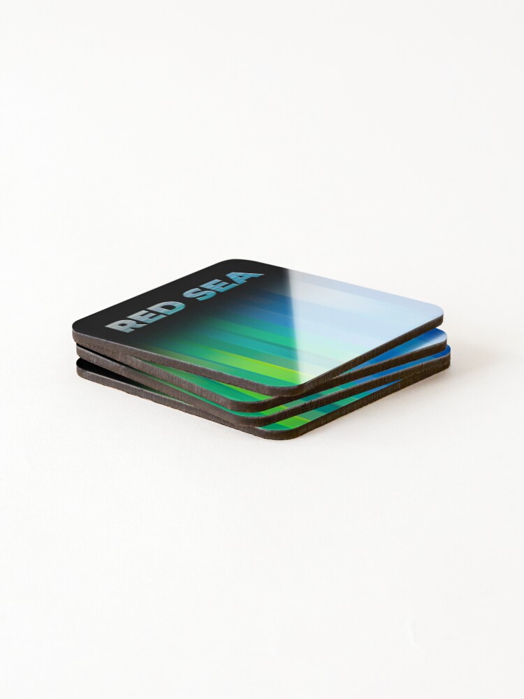 Thumbnail 4 of 5, Coasters (Set of 4), Red Sea – Vertical Gradient Seascape designed and sold by InFrameVision.