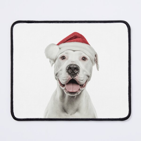 Item preview, Dogo Argentino with Christmas Hat – Festive Argentine Mastiff dog Xmas Design designed and sold by LazyOwlStore.
