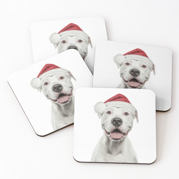 Item preview, Dogo Argentino with Christmas Hat – Festive Argentine Mastiff dog Xmas Design designed and sold by LazyOwlStore.