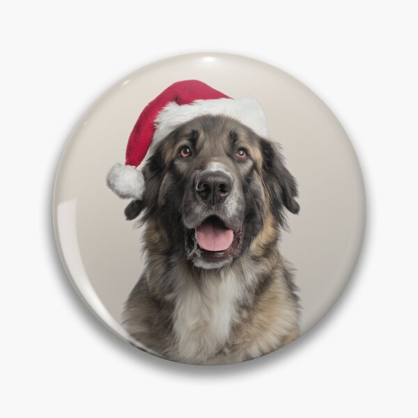 Item preview, Leonberger dog with Christmas Hat – Festive Gentle Giant dog Xmas Design designed and sold by LazyOwlStore.