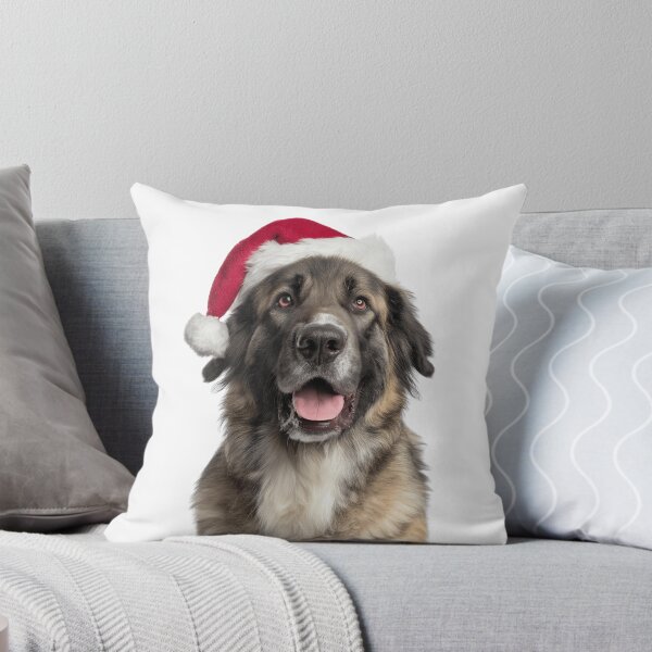 Item preview, Leonberger dog with Christmas Hat – Festive Gentle Giant dog Xmas Design designed and sold by LazyOwlStore.