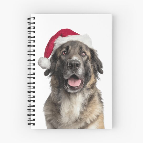 Item preview, Leonberger dog with Christmas Hat – Festive Gentle Giant dog Xmas Design designed and sold by LazyOwlStore.