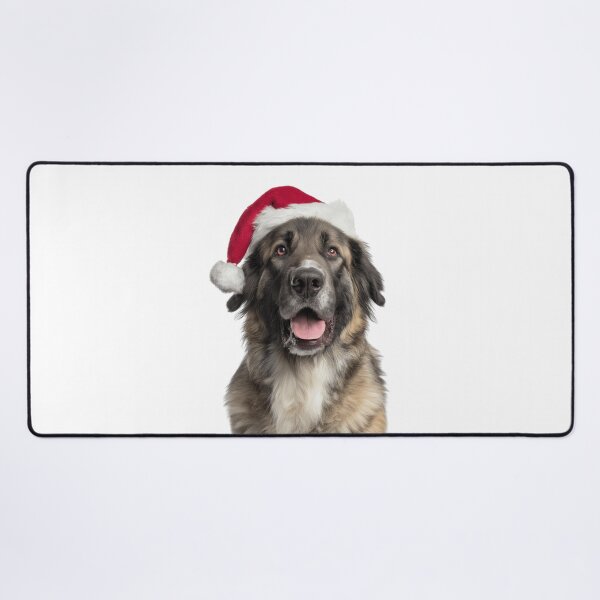 Item preview, Leonberger dog with Christmas Hat – Festive Gentle Giant dog Xmas Design designed and sold by LazyOwlStore.