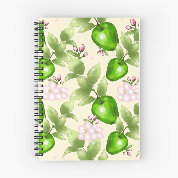 Item preview, Fresh hand drawn digital illustration, apple tree, green apple, apple flower, with beige background designed and sold by dreamseller88.