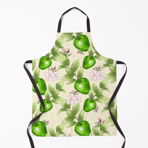 Item preview, Fresh hand drawn digital illustration, apple tree, green apple, apple flower, with beige background designed and sold by dreamseller88.