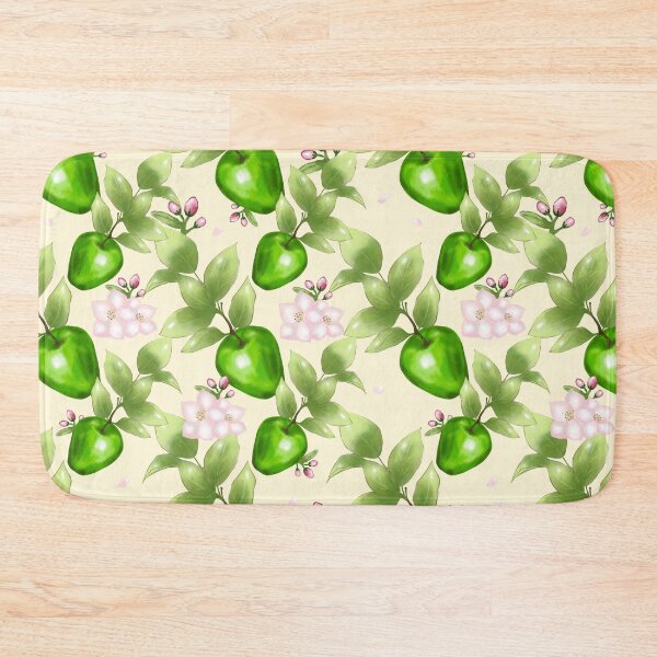 Item preview, Fresh hand drawn digital illustration, apple tree, green apple, apple flower, with beige background designed and sold by dreamseller88.