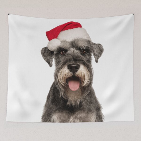 Item preview, Standard Schnauzer with Christmas Hat – Festive Standard Schnauzer Xmas Design designed and sold by LazyOwlStore.