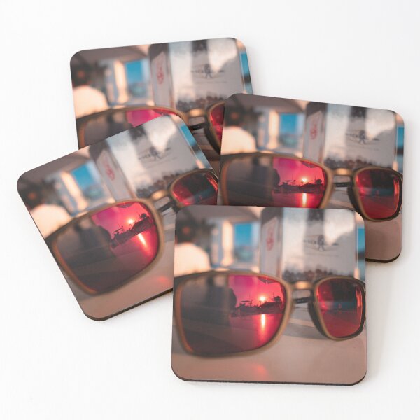 Item preview, Red Sunset Reflection in Sunglasses Lenses - Summer Lifestyle Vibe designed and sold by MDB_Shop.
