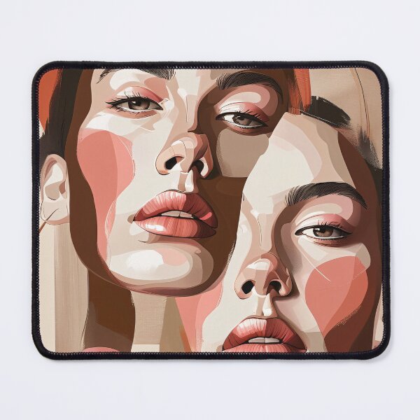 Item preview, Abstract Overlapping Faces – Blush Line Art Illustration with Minimal Shapes designed and sold by Pixelzo.