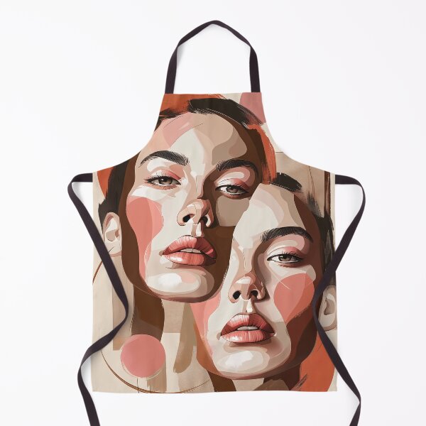 Item preview, Abstract Overlapping Faces – Blush Line Art Illustration with Minimal Shapes designed and sold by Pixelzo.