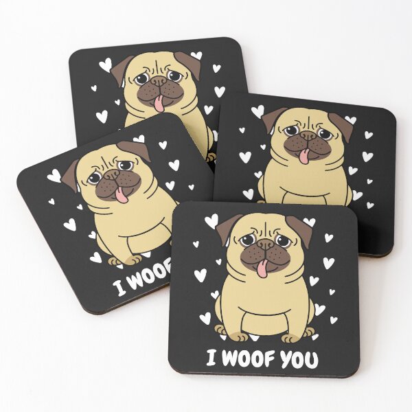 Item preview, PUG I WOOF YOU Cute designed and sold by JusTiceT-shirts.