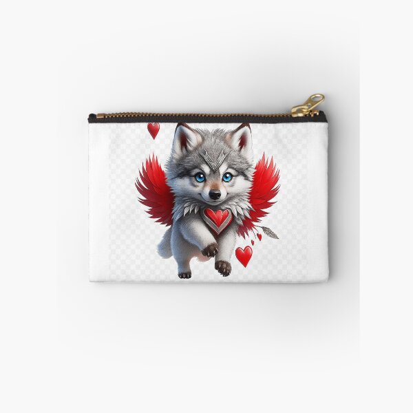 Item preview, Winged Love Wolf – Cute Fantasy Heart Pup designed and sold by Mirkoniart.