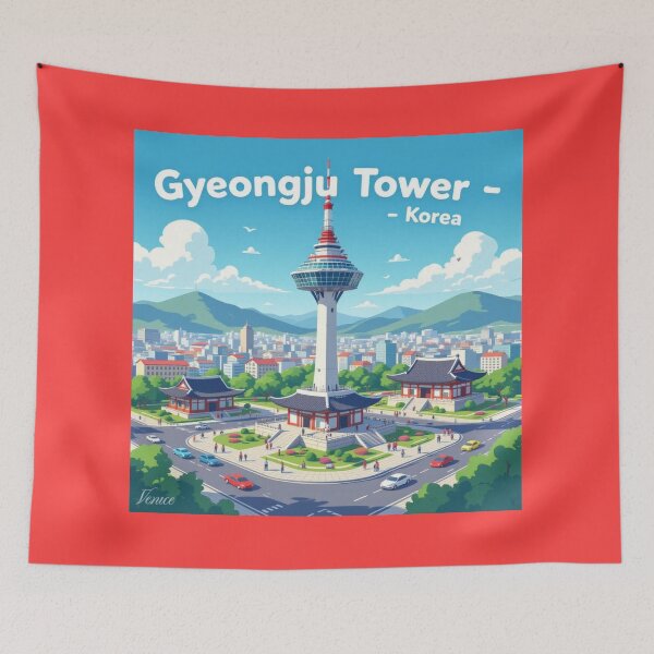 Item preview,  Gyeongju Tower Korea – 3D Funny Sketch , designed and sold by PaintMeWorld.