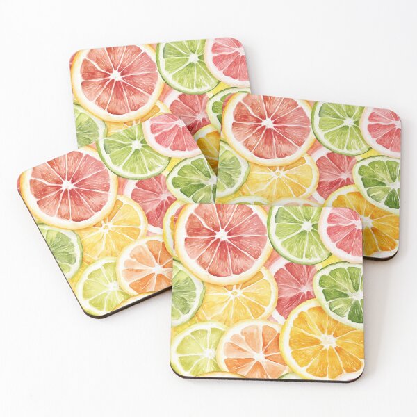 Item preview, Citrus Fruit Slices Watercolor All Over designed and sold by Feeling Artsy.