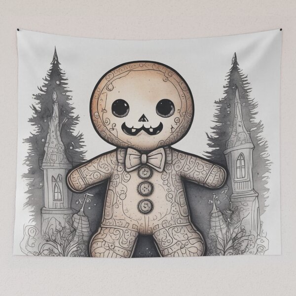 Item preview, 2025 Christmas and Holiday Gingerbread man - Watercolor & Ink 3 designed and sold by KBMediaArt.
