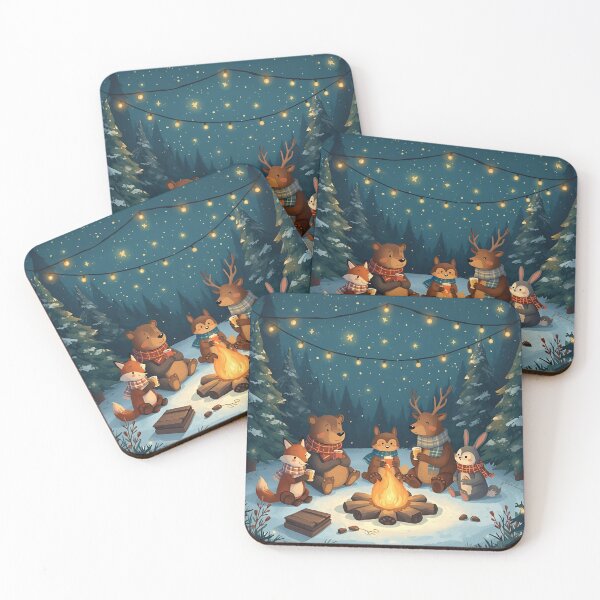 Item preview, Winter Forest Bonfire Gathering designed and sold by WildlifeWhimsy.